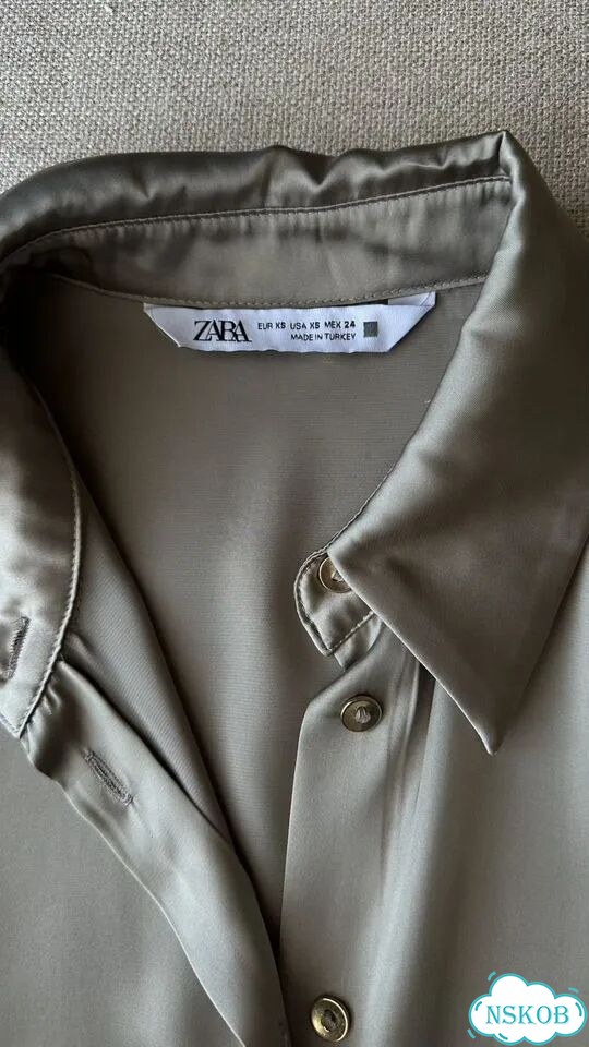 Платье рубашка zara атлас 42 44 фото 3