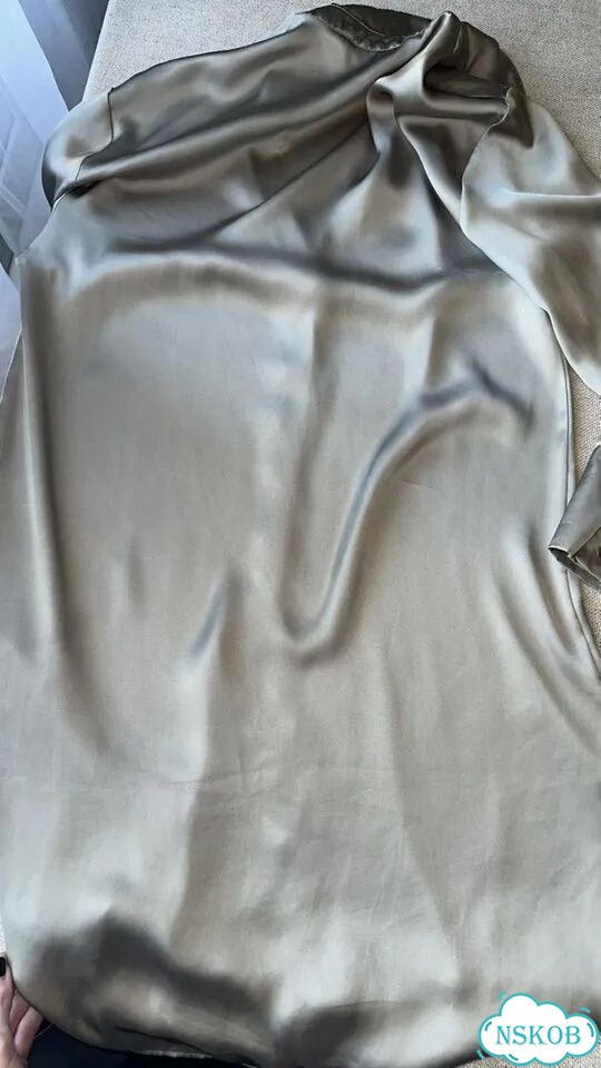 Платье рубашка zara атлас 42 44 фото 4
