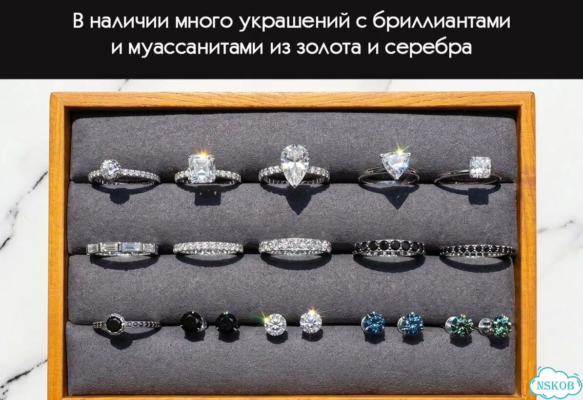 Пусеты с черными муассанитами 2 карата, 6,5 мм фото 8