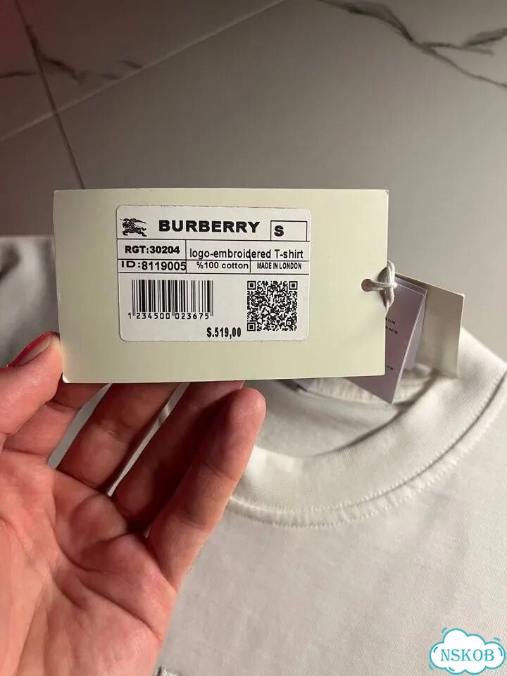 Футболка burberry вышитый логотип фото 9