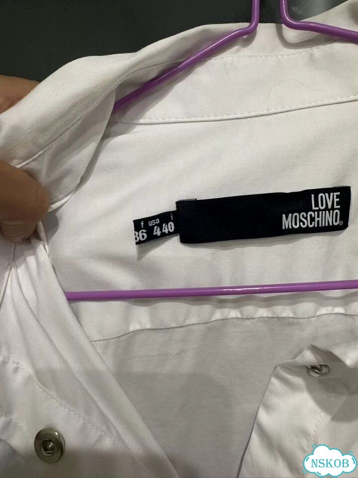 Белая рубашка на кнопках Love Moschino оригинал фото 4
