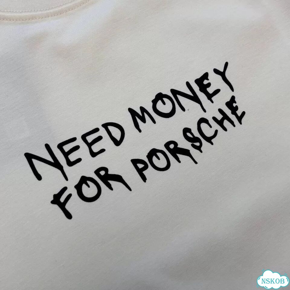 Футболка need money for porsche oversize унисекс фото 6