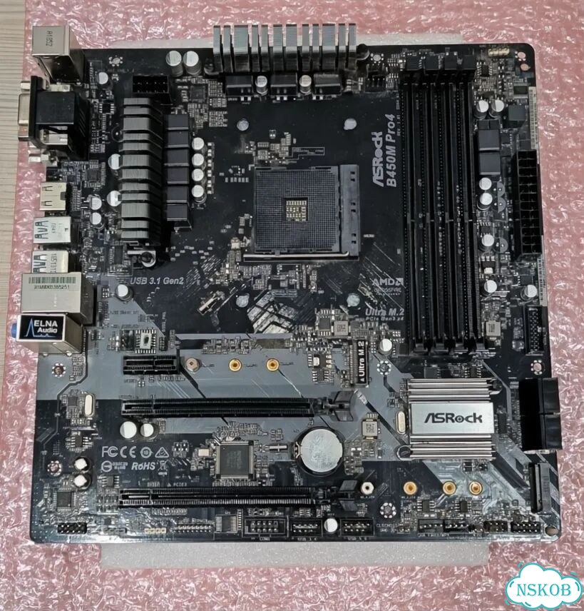 Материнская плата asrock b450m pro4 + бп chieftec фото 1