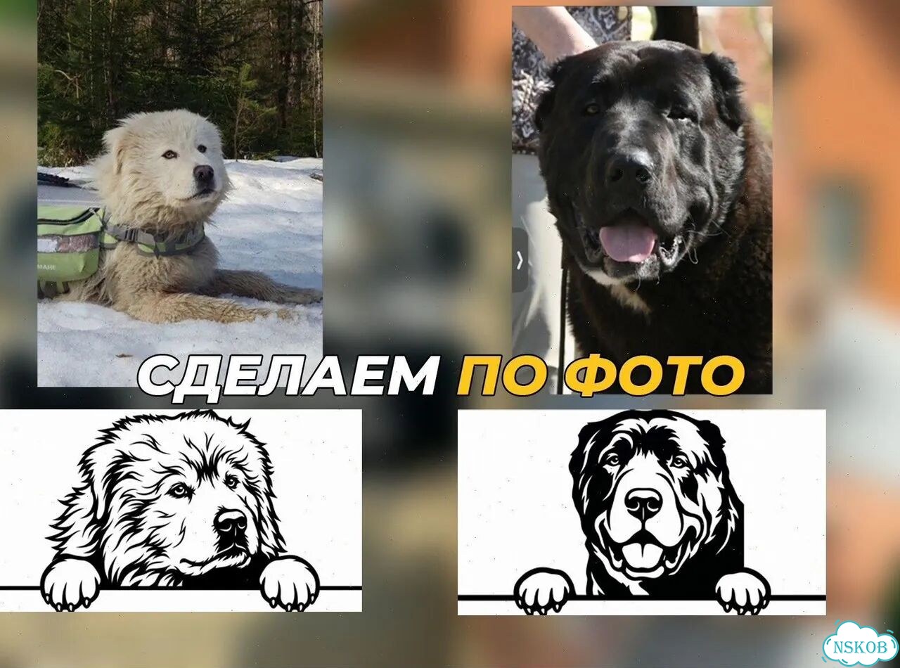 Стильная табличка на дом по фото животного, металл фото 4