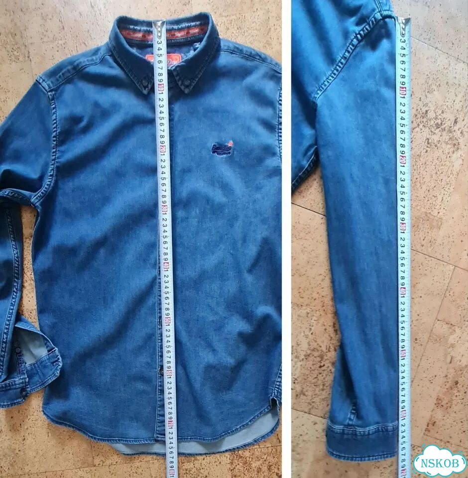Джинсовая рубашка Superdry Vintage Оригинал(L) фото 7