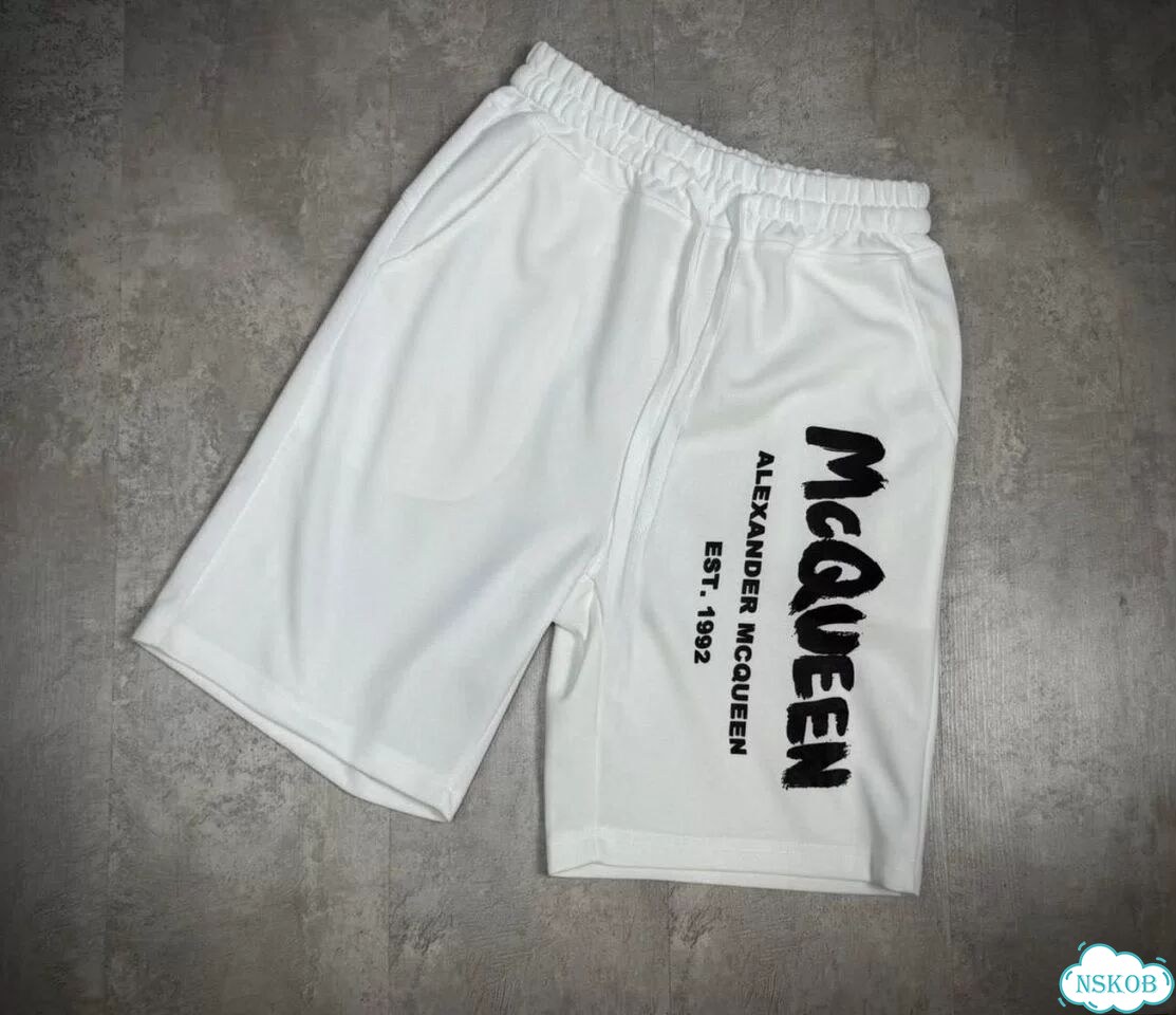Шорты Alexander McQueen Graffiti Logo white фото 1
