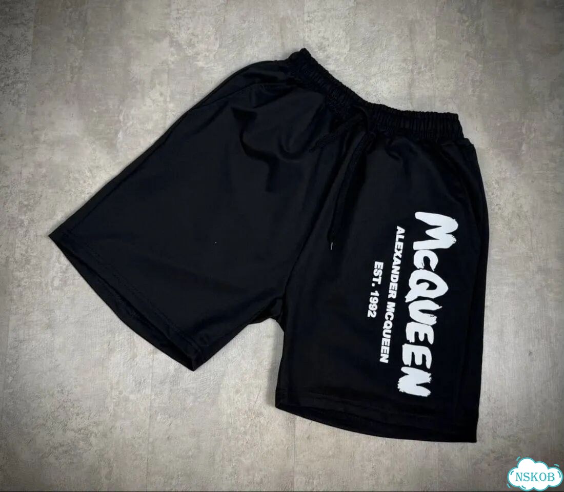 Шорты Alexander McQueen Graffiti Logo black фото 1