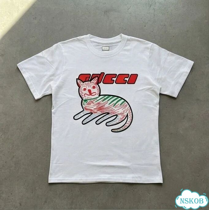 Футболка белая Gucci Cat Print AC0037 фото 1