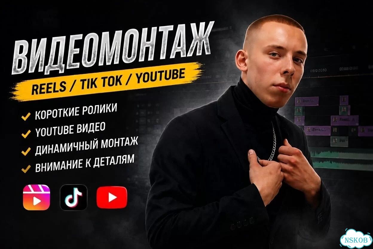 Видеомонтаж Reels, Shorts, Tiktok и длинные видео фото 1