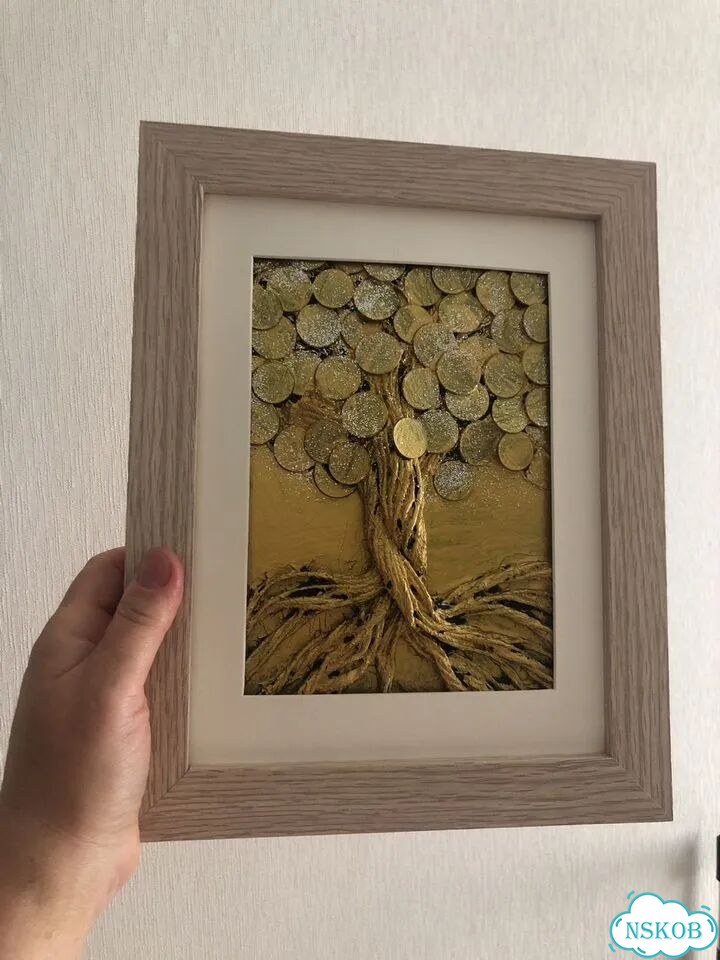 Картина -Денежное дерево,ручная работа,25*30 фото 1