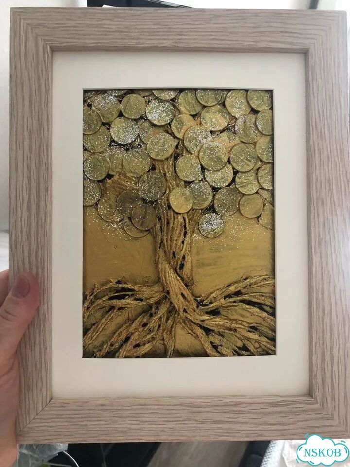 Картина -Денежное дерево,ручная работа,25*30 фото 2