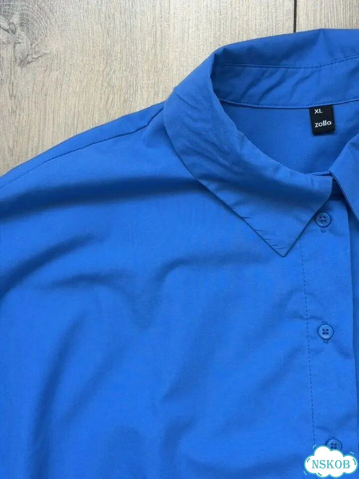 Рубашка zolla синяя XL фото 3