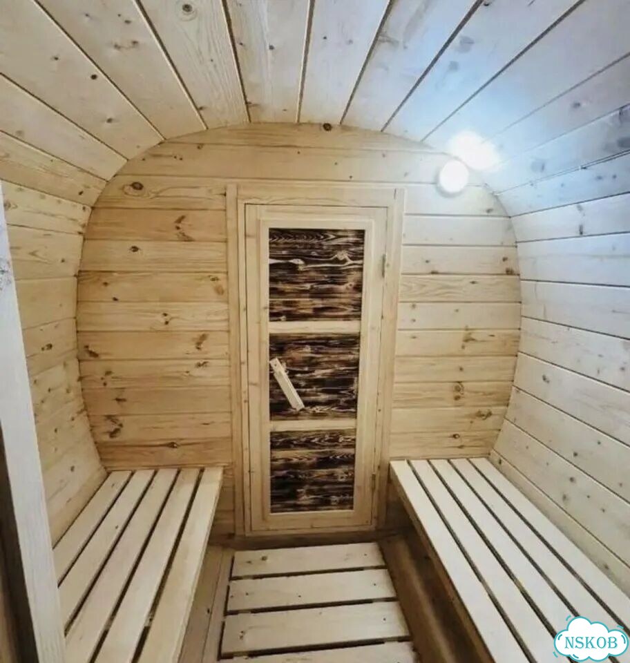 Баня бочка с печью фото 8