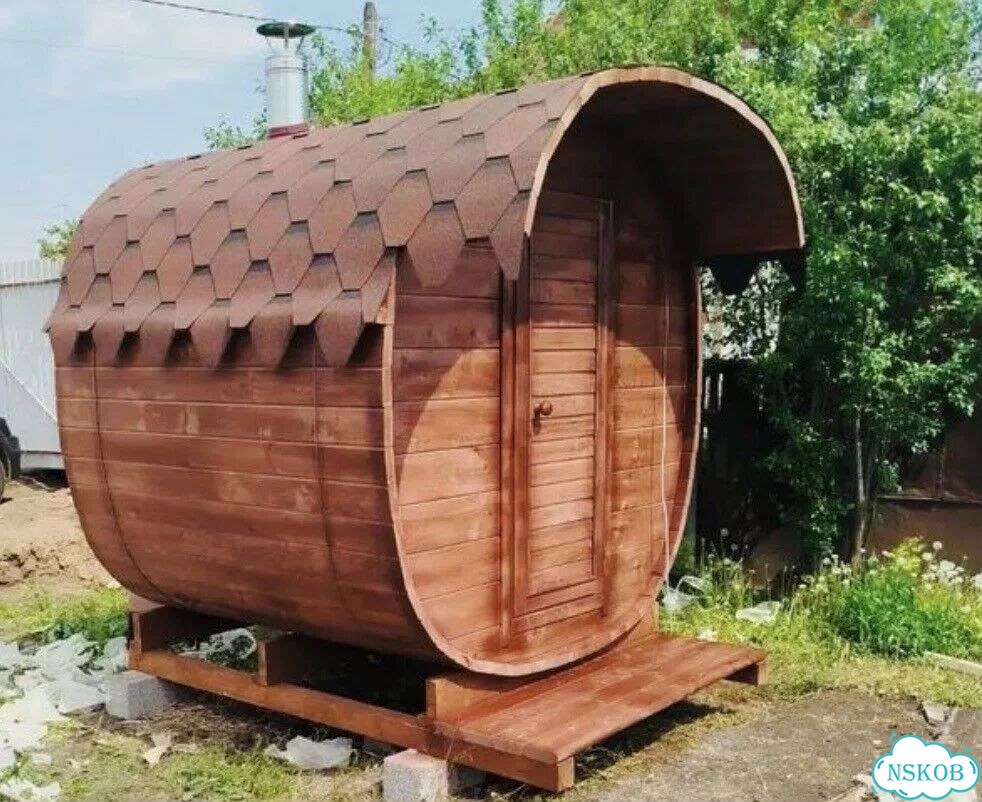 Баня бочка с установкой фото 10