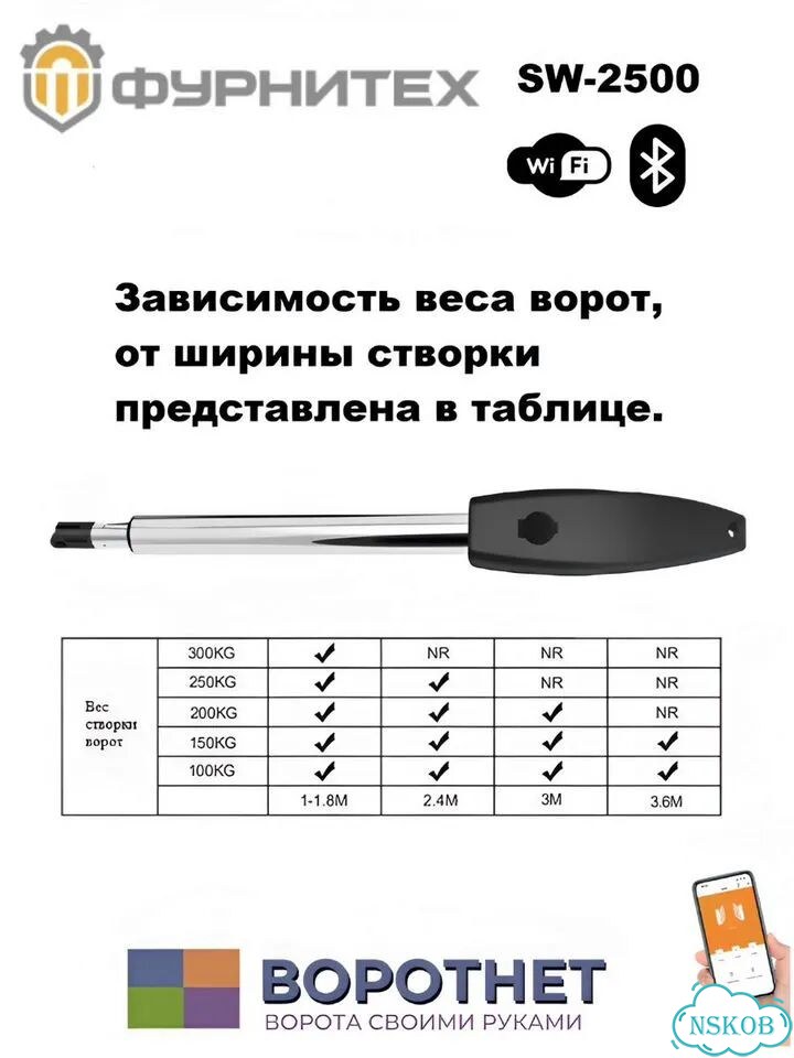 Комплект автоматики для распашных ворот SW-2500 фото 2