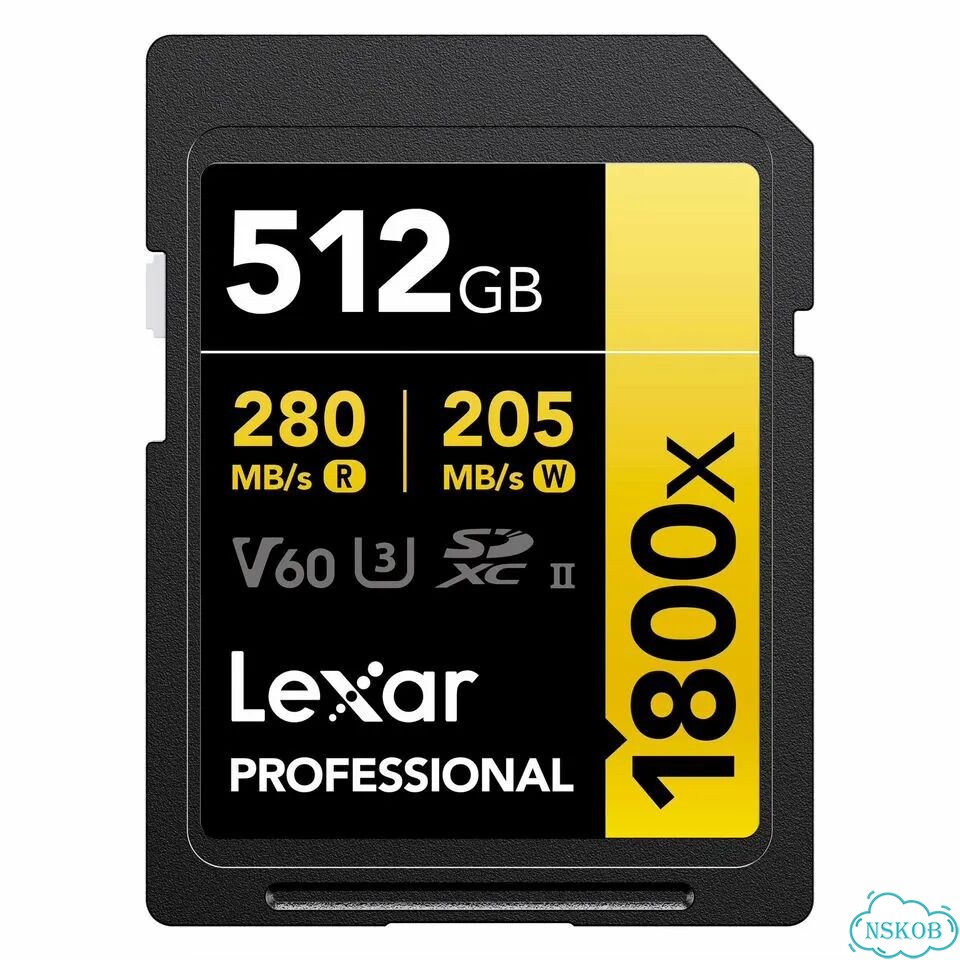 Карта памяти Lexar sdxc 512GB Professional 1800x UHS-II U3 V60 (280/205 MB/s) фото 1