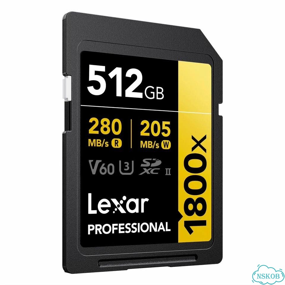 Карта памяти Lexar sdxc 512GB Professional 1800x UHS-II U3 V60 (280/205 MB/s) фото 2