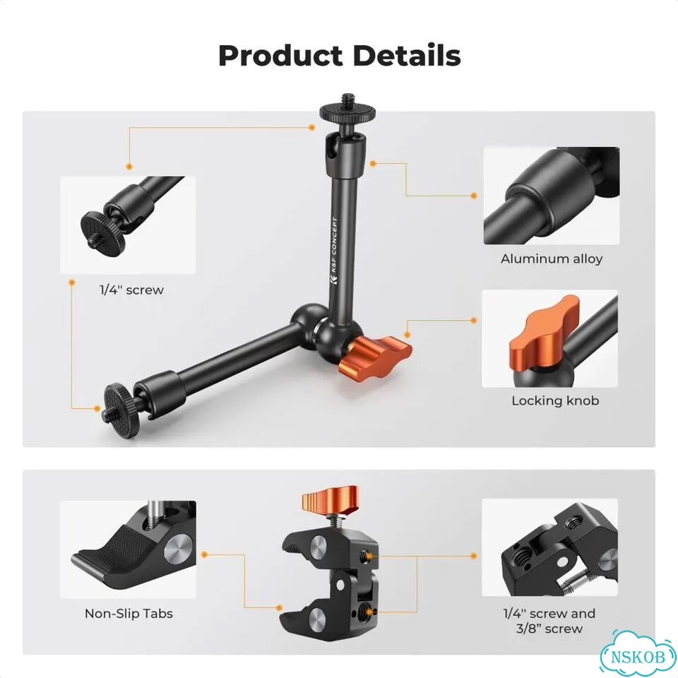 Кронштейн K&F Concept MS32 Magic Arm + зажим Simple Clamp фото 2