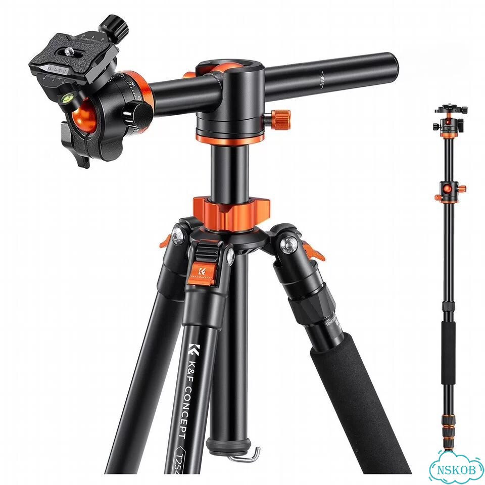 Штатив K&F Concept T254A4 с шаровой головой BH-28L и горизонтальной штангой фото 1