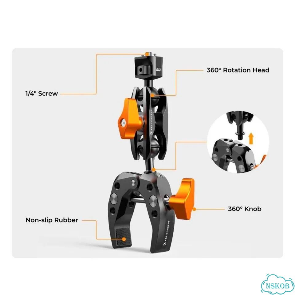 Кронштейн K&F Concept MS13, Magic Arm с зажимом Super Clamp фото 3