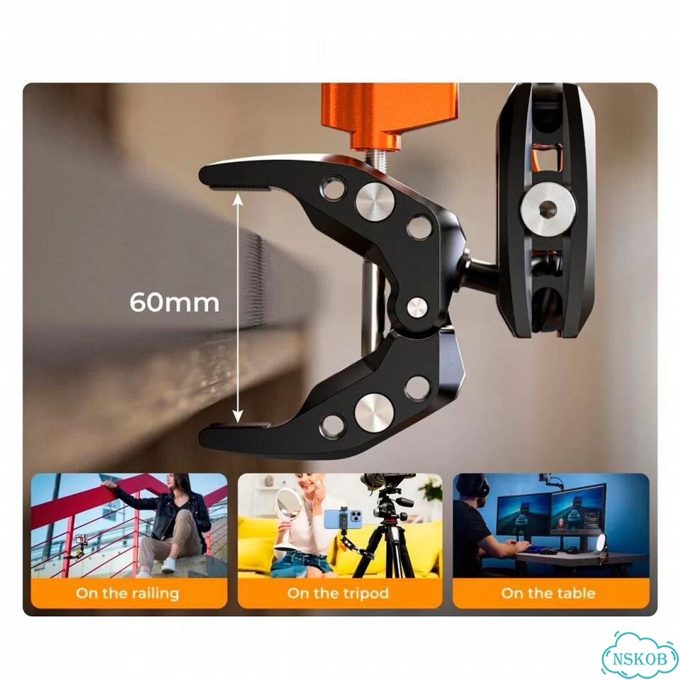 Кронштейн K&F Concept MS13, Magic Arm с зажимом Super Clamp фото 5
