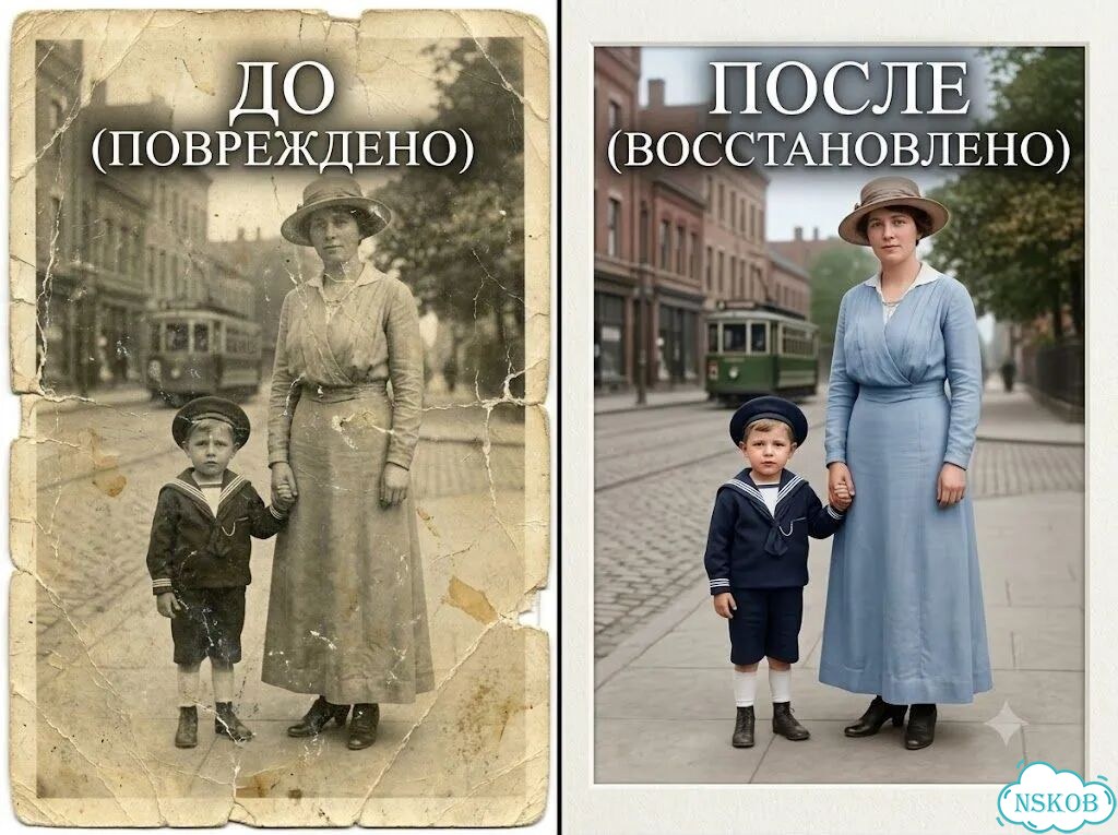 Реставрация старых семейных фото фото 1
