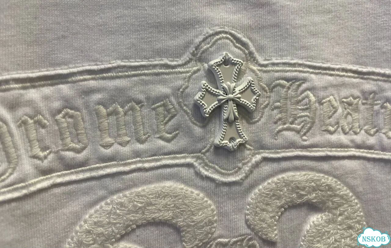 Футболка Chrome Hearts белая с вышивкой фото 6
