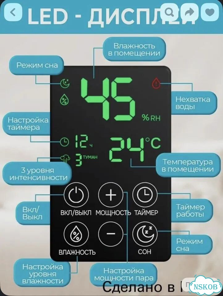 Увлажнитель воздуха Pure White 6L фото 9