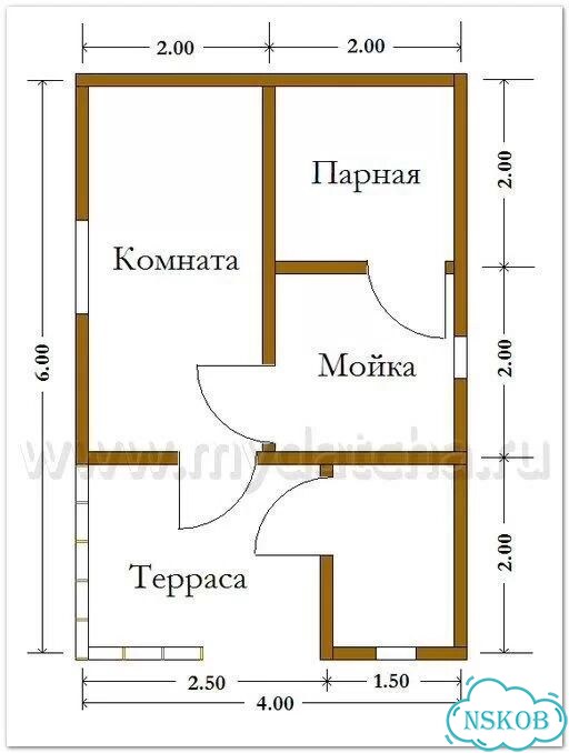 Баня 4х6 из бруса 150х100мм фото 9