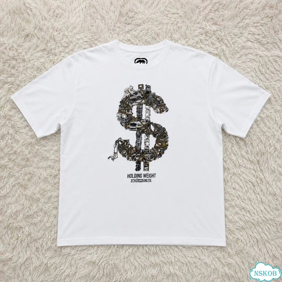 Ecko unltd футболка белая мужская доллар фото 1