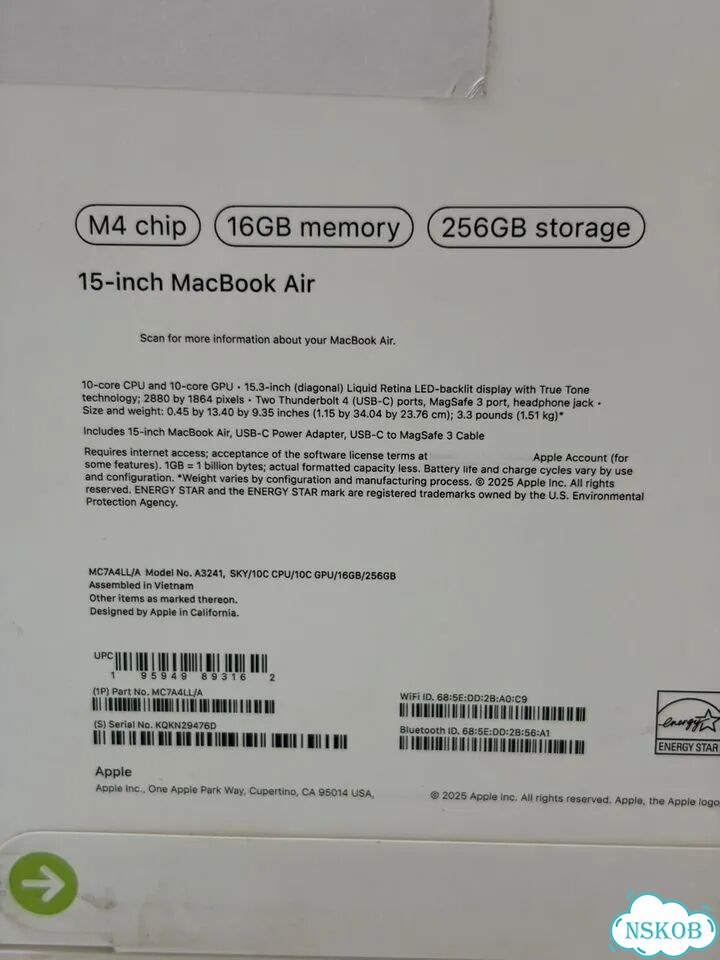 MacBook Air 15 M4 16/256Gb Sky Blue фото 3