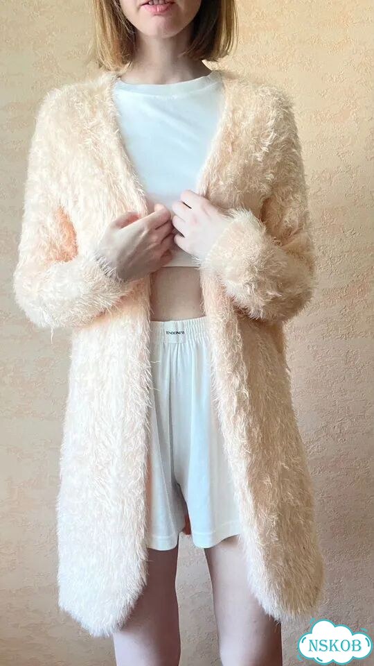 Кардиган длинный пушистый apricot фото 1