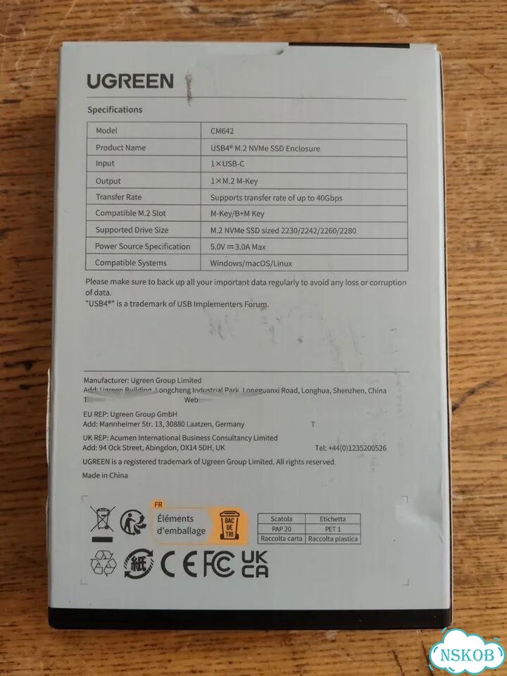 Корпус Ugreen 40Gb/s для m.2 SSD (CM642) фото 3