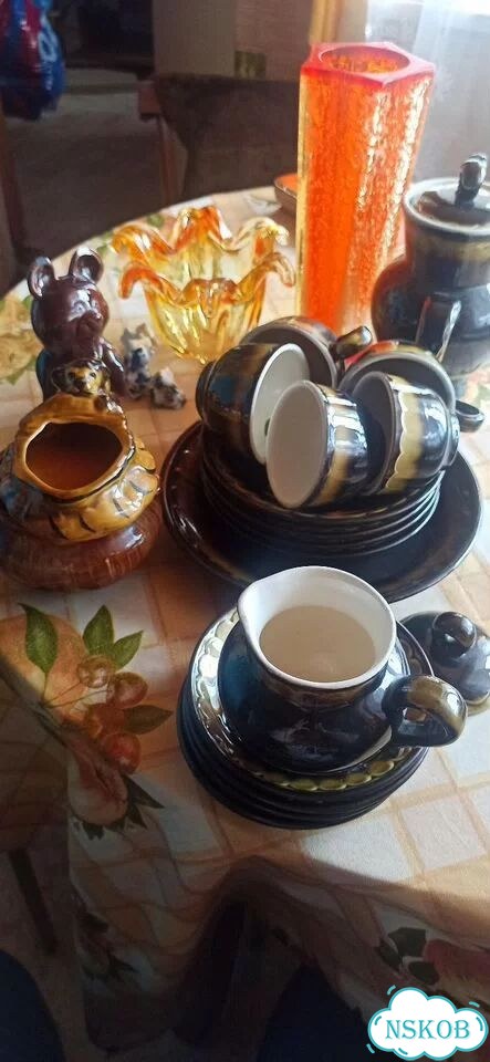 Винтаж, кофейный сервиз, ваза фото 3