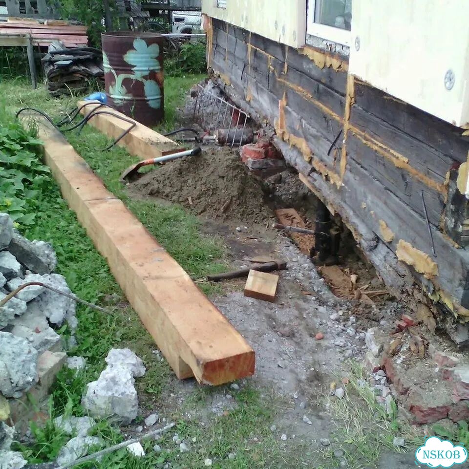 Замена венцов замена лаг подъем дома фото 9