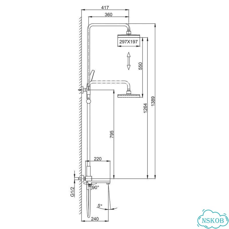 Душевая стойка со смесителем Frap H91 F2491-23 фото 4