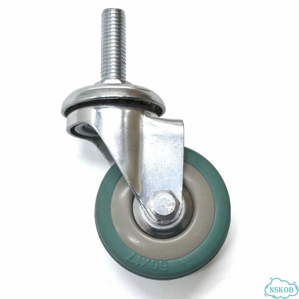 RSI936050 Колесо поворотное D50 мм, болт М10, 25 кг, серая резина фото 1