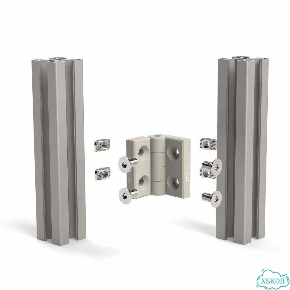 3013-gray Петля дверная пластиковая, для профилей 30х30 мм, серая фото 7