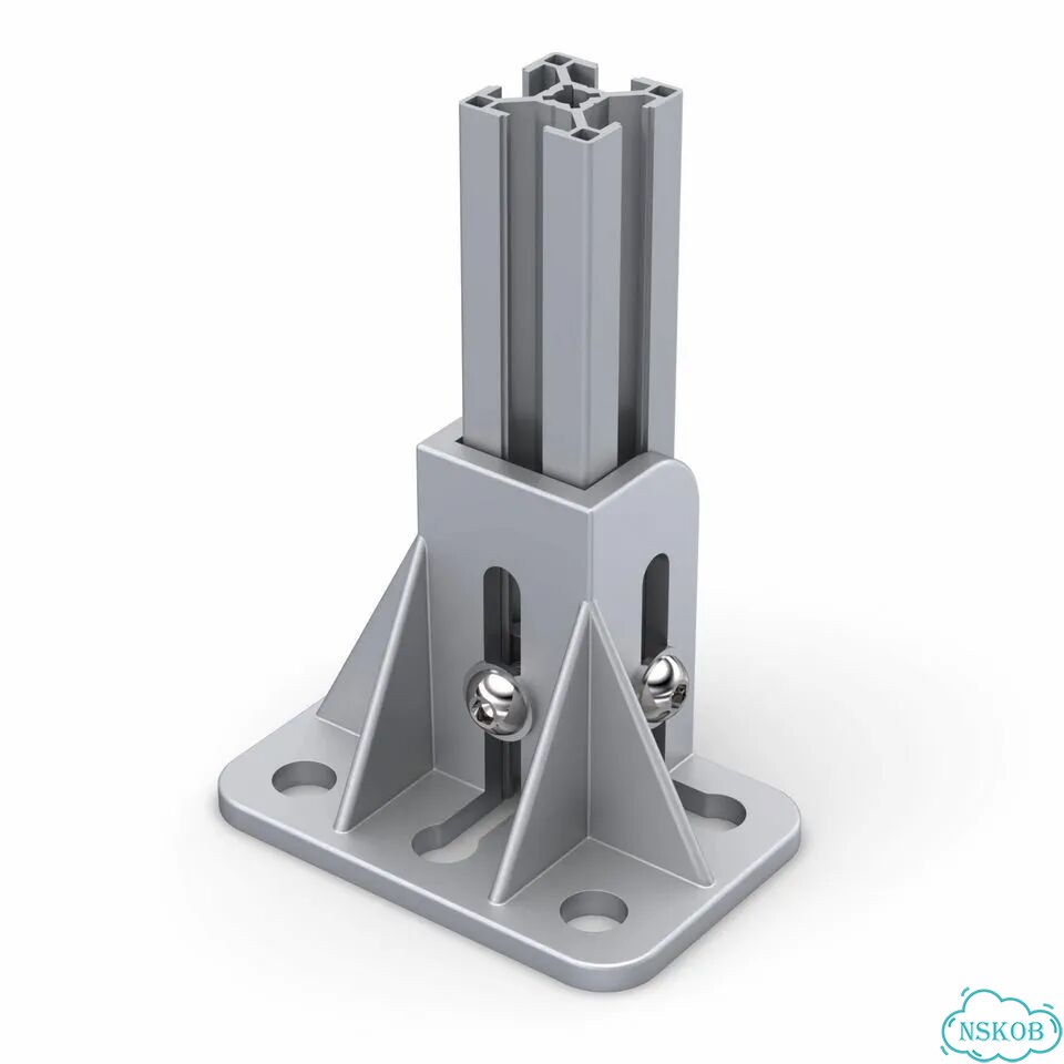 RSI-7202B Фундаментная опора, алюминиевая, для профиля 30x30, крепление с краю фото 1