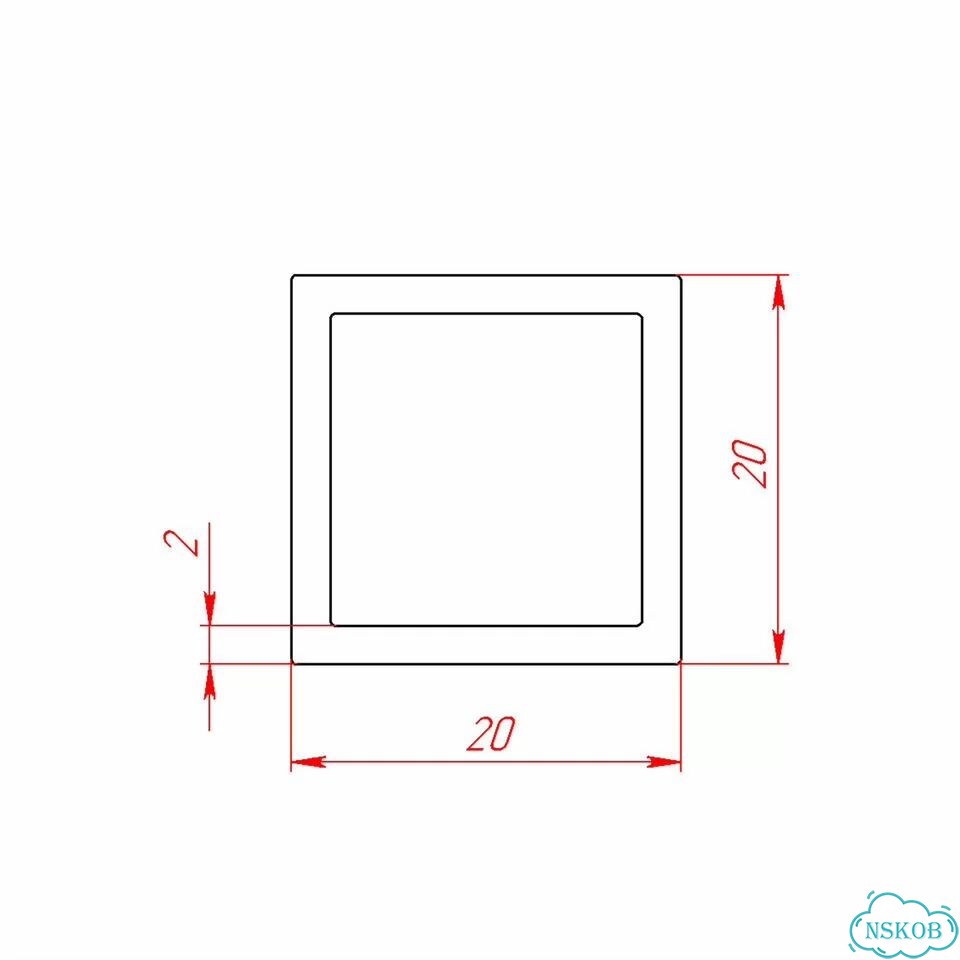PT-20X20X2 Труба профильная алюминиевая 20x20x2 фото 2