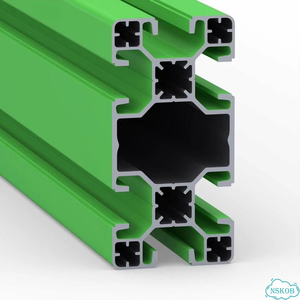 OB-4080S10-SL-RAL6018 Профиль облегченный 40х80 мм. Паз 10 мм (Светло-зеленый) фото 1
