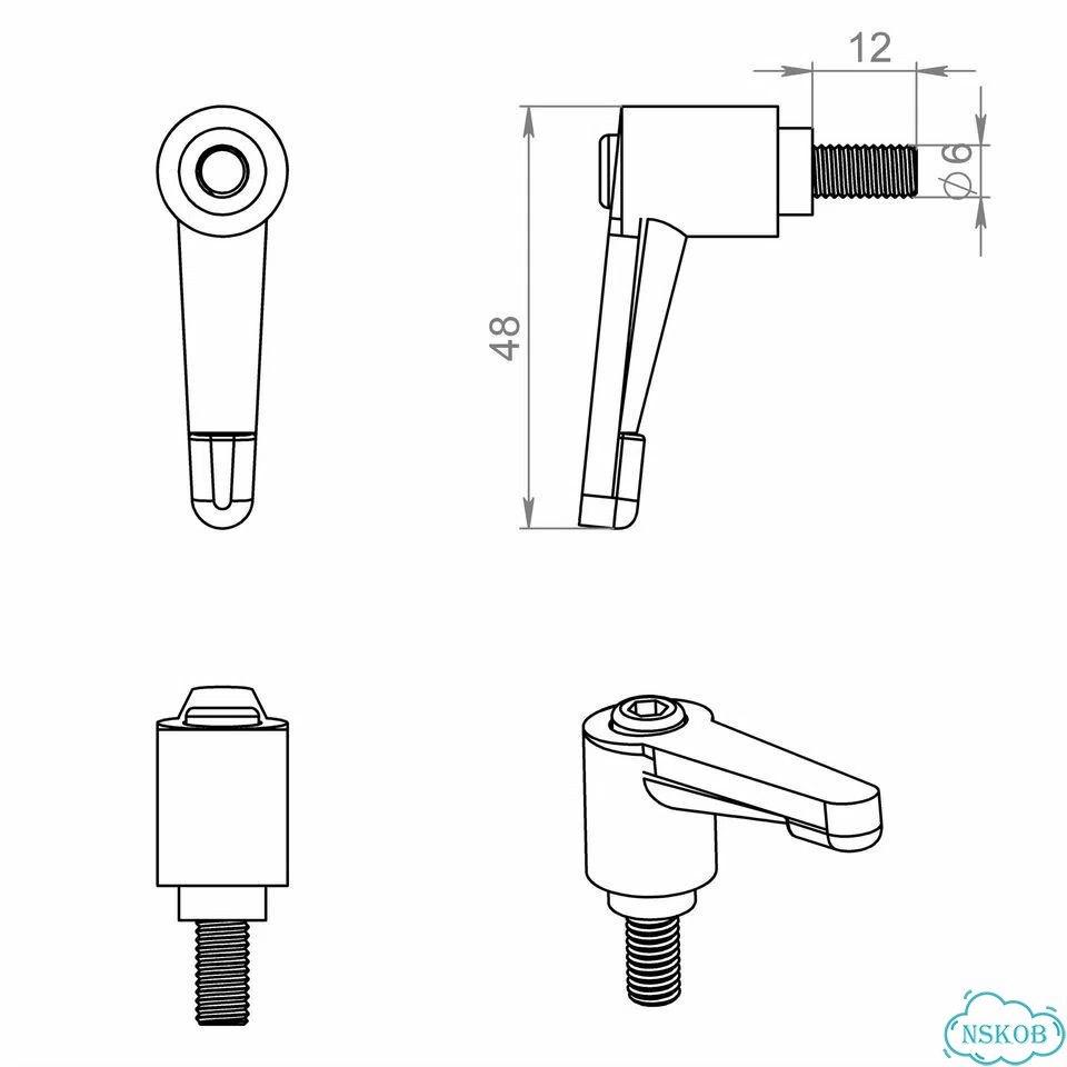 7144 Ручка фиксатор М6х12 фото 2