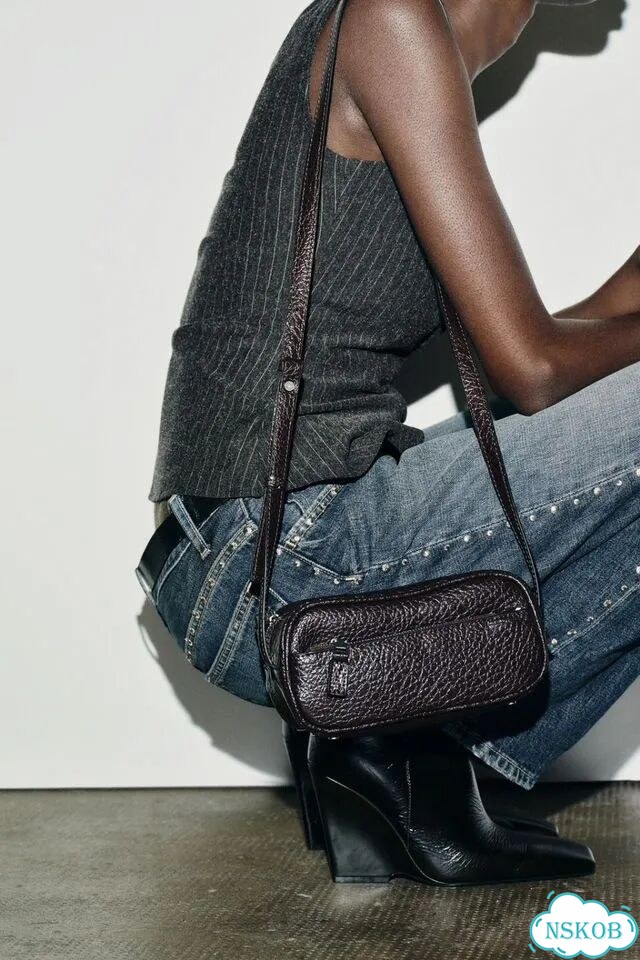Сумка багет кросс-боди zara 2026 фото 3