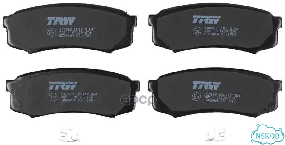 Колодки тормозные дисковые GDB3464 TRW фото 2