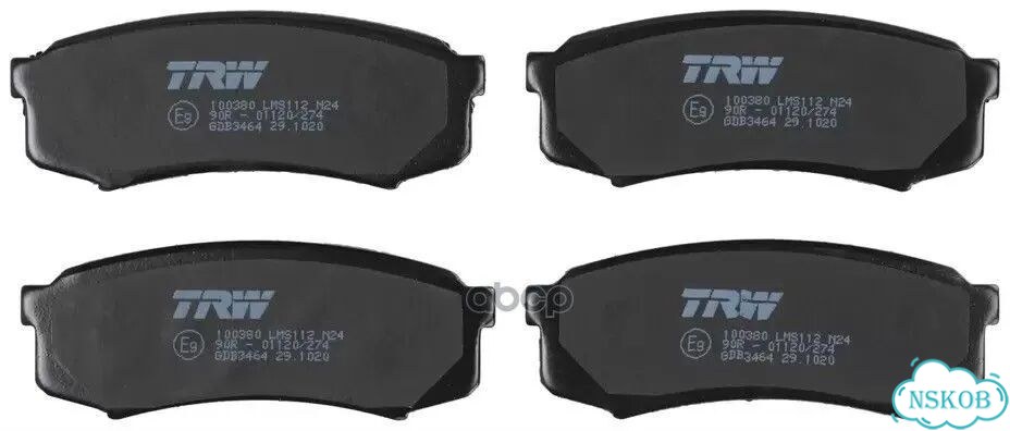 Колодки тормозные дисковые GDB3464 TRW фото 4