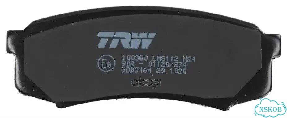 Колодки тормозные дисковые GDB3464 TRW фото 6