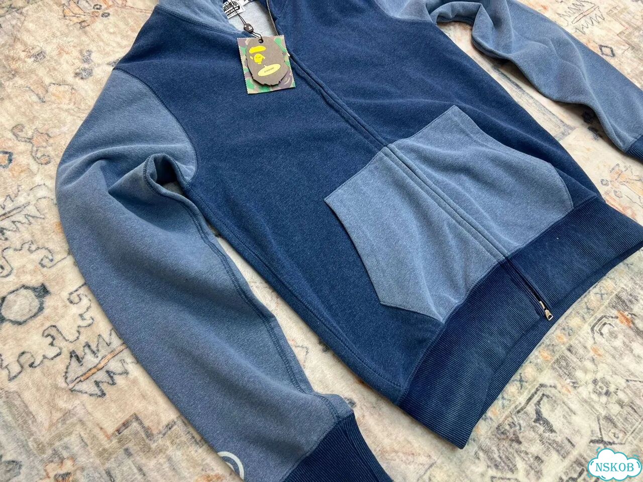 Зип худи Bape indigo new фото 5