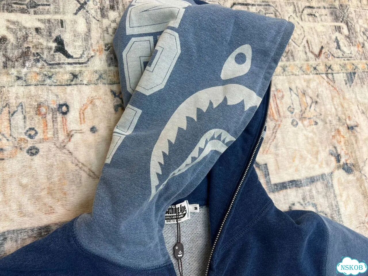 Зип худи Bape indigo new фото 6