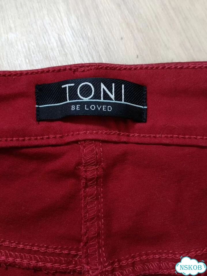 Джинсы tony 50-52 бордовые фото 3