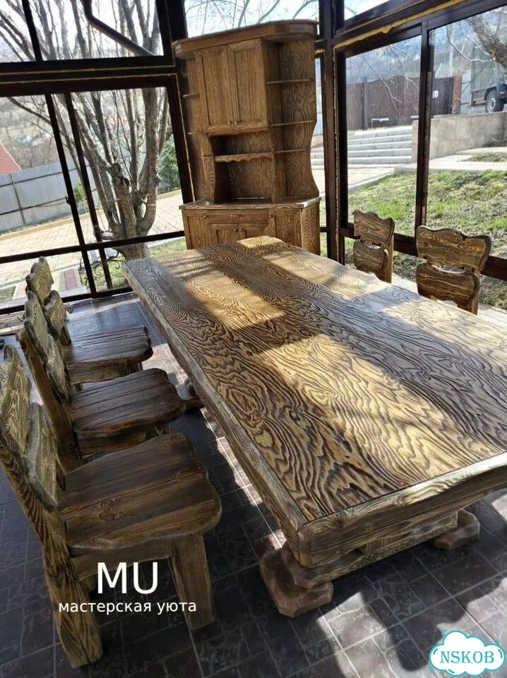 Кухонный стол деревянный из массива 150х80 фото 7
